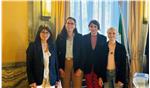 Kamen zu einem ersten institutionellen Treffen im Herzogspalast in Bozen zusammen (v.l.): Alessandra Orlandi, Veronika Meyer, Maddalena Travaglini und Priska Garbin. (Foto: Volksanwaltschaft)